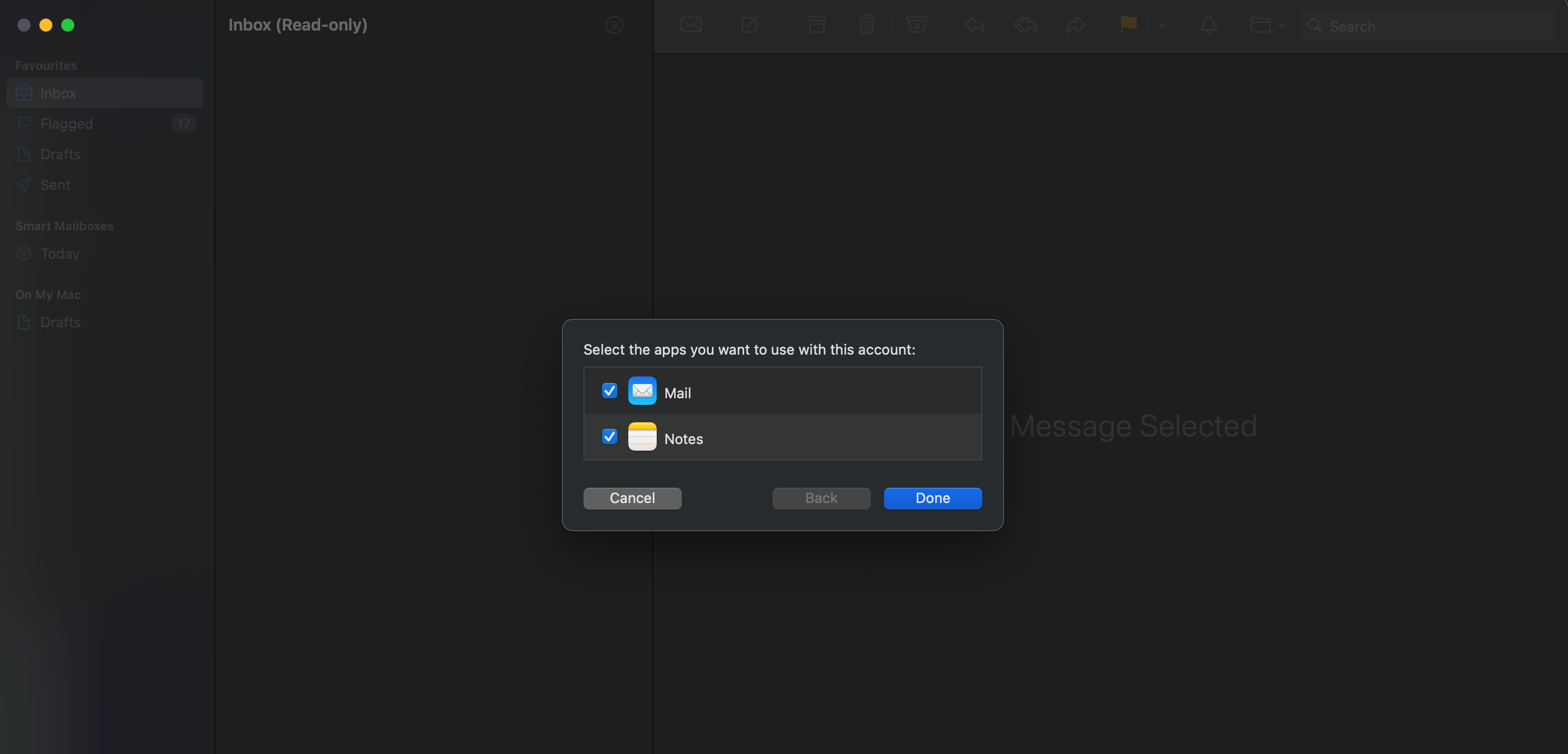 MacMail-6 Select apps in Mac Mail