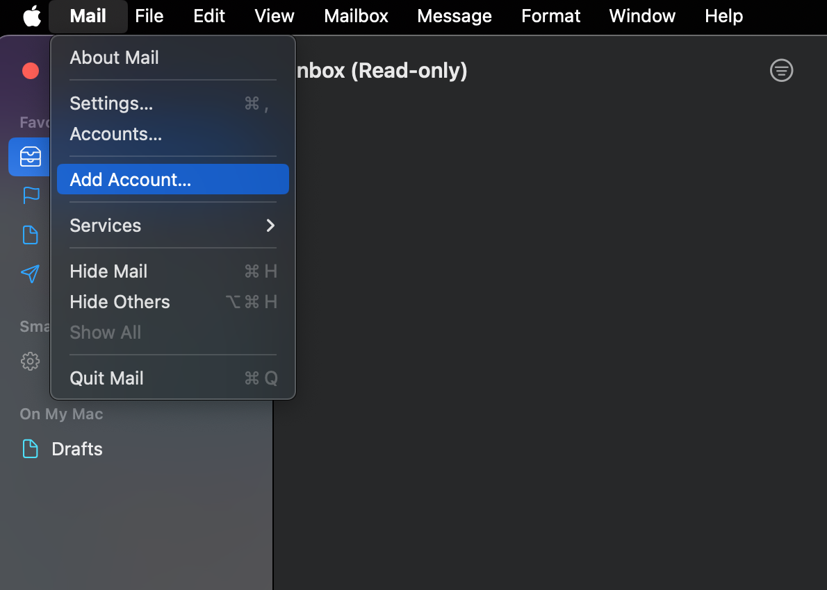 MacMail-8 Add account in Mac Mail