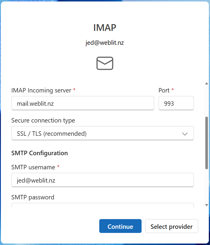 Outlook-3 Outlook setup 3rd step