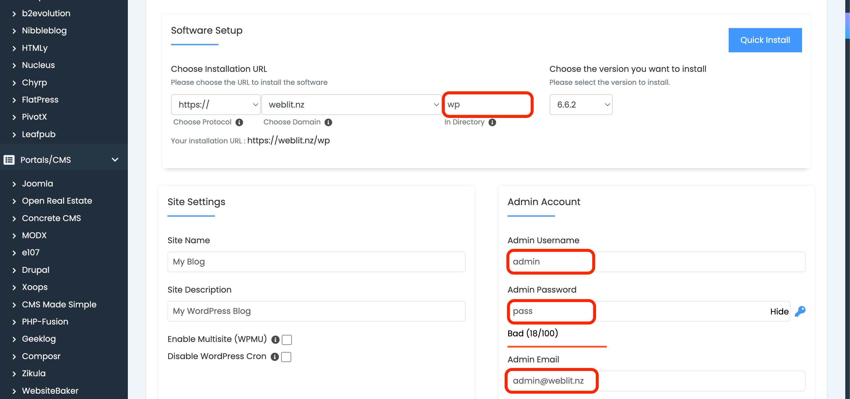 WordPress-3 WordPress setup 3rd step