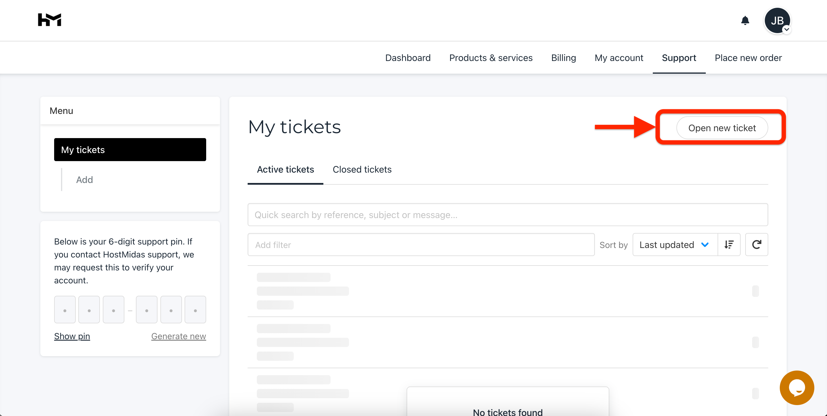 support-ticket1 open a new ticket