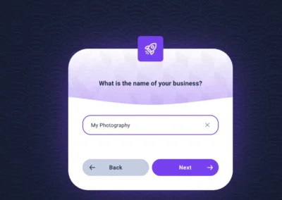 Screenshot of SiteJet AI business name input