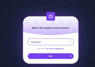 Screenshot of SiteJet AI industry selection