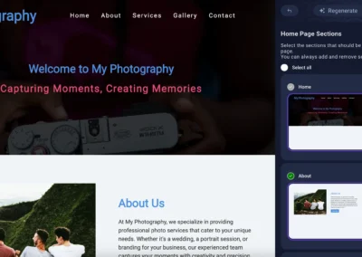 Screenshot of SiteJet AI homepage sections
