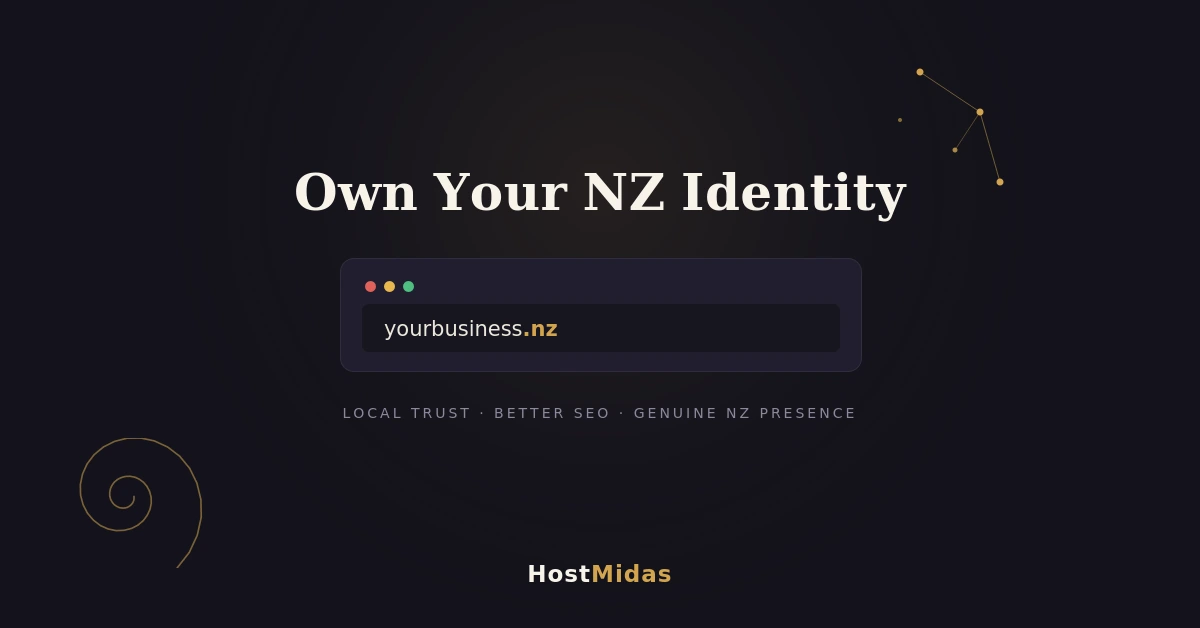 NZ domain registration for New Zealand businesses - browser showing .nz website address